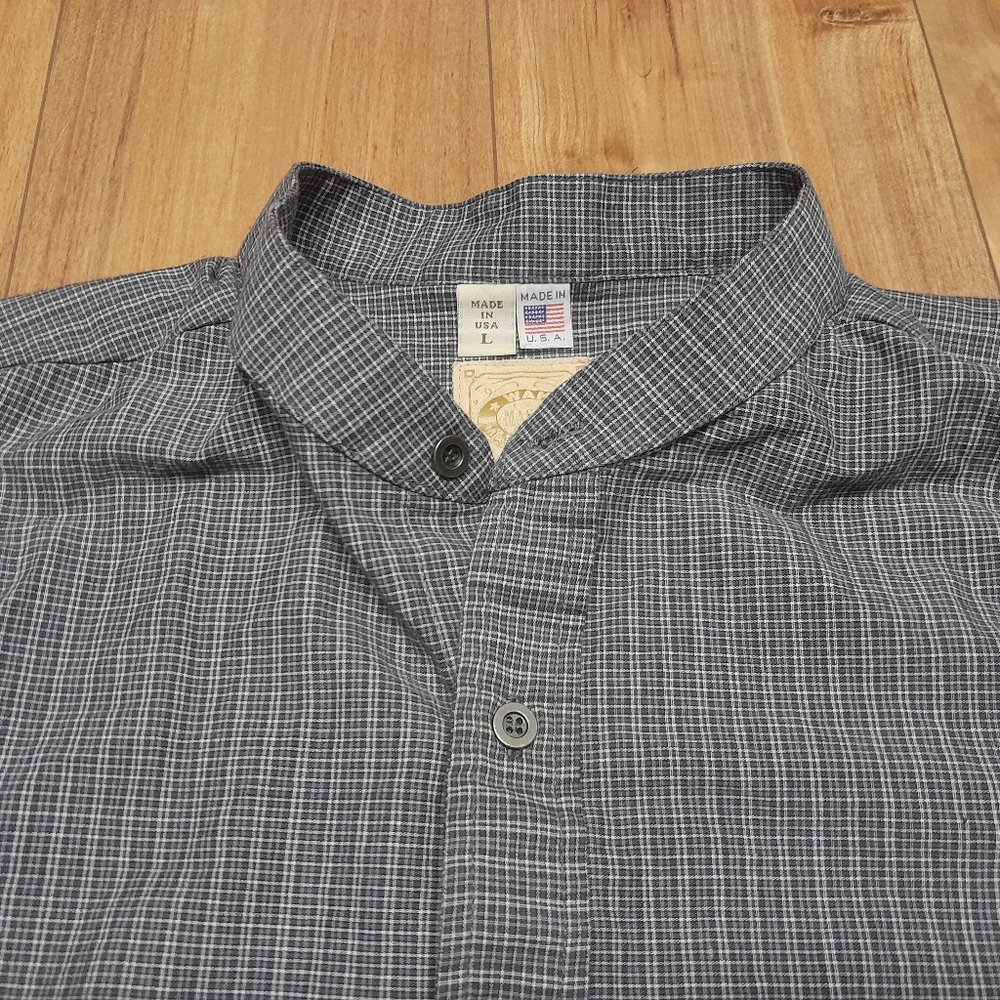 Vintage Wah Maker Shirt Mens Large Frontier Western Band Collar USA 90s Cowboy